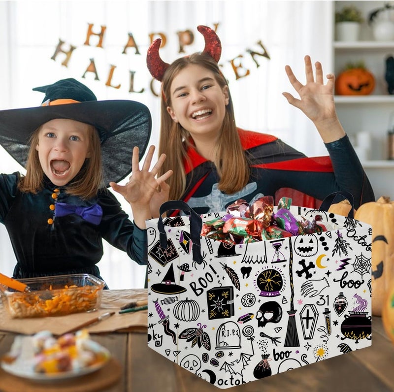 FXOCSHE Halloween Ghost thriller basket,Empty Halloween basket,Horror and thriller decor,Trick or Treat Box for Boys and Girls,Horror decor(Magic Halloween) - Image 2